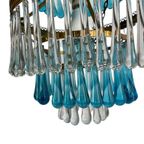 Vintage Blauwe Teardrop Luster / Chandelier / Hanglamp thumbnail 13