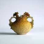 Victorian Glass Peach Sunrise Coralene Vase, Late 19Th Century. thumbnail 8