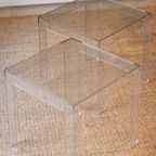 Paar Plexiglas Bijzettafels thumbnail 6