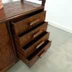 Hout Met Bamboe Dressoir Met Lades, Vintage Sideboard thumbnail 15