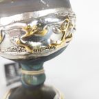 Sherman Art Works - 925 Sterling Zilver - Glas - Gesigneerd - Kiddush Cup - Israel thumbnail 4