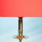 Vintage Messing Tafellamp Rood Brass thumbnail 13
