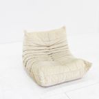 Vintage Togo Ligne Roset Fauteuil Velours Beige thumbnail 12