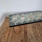 Mid Century Natuurstenen Tafel Met Zwevend Blad Design. thumbnail 8