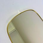 Vintage, Ovale Spiegel Met Smallere Onderkant, Gouden Lijst thumbnail 3