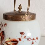 Oud Antiek Wit Opaline Glas Met Koper Koek Doos Engels Staffordshire Look thumbnail 9