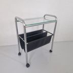 Vintage Verrijdbare Magazine Rack Krantenback Design thumbnail 6