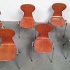 6x Eromes Pagholz Industriële Stapelbare Design Stoel thumbnail 7
