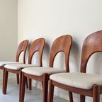 Set Van 4 Vintage Houten Koefoeds Hornslet Stoelen thumbnail 3