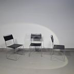 3 X Italian Giandomenico Belotti Stoelen In Zwart Leer Jaren 80. Chairs / Black Leather For Alias thumbnail 22