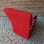 90's Vintage Buizenframe Ribstof Fauteuil Club Stoel thumbnail 8