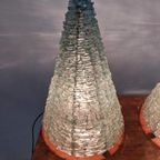 2 Glass Cones Table Lamps - Tafellamp 1970S Italy 25 X 40Cm thumbnail 4