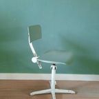 Retro Vintage Ronde Kruk, Blauwe Stoffering, Hairpinlegs thumbnail 19