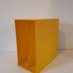 Vintage Geel Platen Kastje Lp Wandrek Wandkastje Vinyl Kastje thumbnail 3