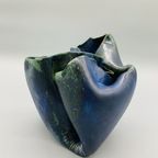 Vintage Gevouwen Vaas Indigo thumbnail 4
