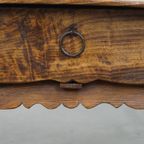 Mooie Antieke Spaanse Salon/ Bijzettafel Van Vruchtbomen Hout Met Originele Handgesmede Nagels thumbnail 6