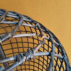Rotan Egg Chair Met Metalen Voet, Hang Stoel, Vintage thumbnail 11