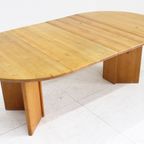Vintage Deense Ronde Uitschuifbare Eettafel Tafel Massief Hout thumbnail 2