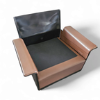 2 X Black Shell & Brown Leather 620 Chair Programme Lounge Chair By Dieter Rams For Vitsoe, 1980s thumbnail 2