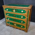 Handbeschilderde Volkskunst Ladekast/Commode – Circa 1900 thumbnail 2