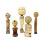 Lot Van 5 Vintage Kokeshi Poppen Japan Berk Showa Periode thumbnail 6