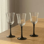 Set Of 6 Mistmatched Wine Glasses With Black Stem thumbnail 5