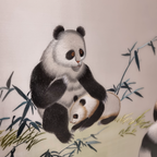 Vintage Chinees Borduurwerk Met Panda'S thumbnail 7