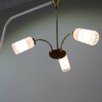 Vintage Plafondlamp - 3-Armig, Messing, Glas Jaren '50/'60 thumbnail 3