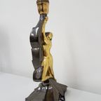 Vintage Brass Sculptural Naked Female Figurine Table Lamp - 1970s thumbnail 6