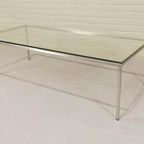 Vintage Postmodern Chroom En Glas Salontafel thumbnail 7