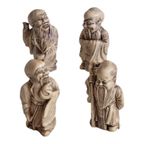 Vier Japanse Netsuke-stijl Beeldjes, Franse Reproductie thumbnail 4