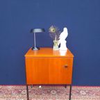 Retro Vintage Teak Fineer Mini Bureau, Bureautje, Desk, Kast thumbnail 3
