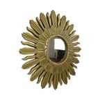 Vintage Zonnespiegel Sunburst Spiegel Convex Goud Hars 48Cm thumbnail 10