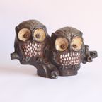 Ceramic Owls Sculpture By Elisabeth Vandeweghe For Perignem 1970S, Belgium. thumbnail 3