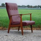 Vintage Rode Fauteuil thumbnail 10