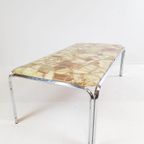 Vintage Salontafel Groot Epoxy Chroom Coffee Table Marble thumbnail 4