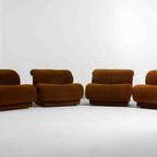 Mid-century Vintage Modulaire Bank Van Doimo In Prachtige Bruine Stof thumbnail 10