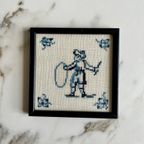 4x Dlefsblauwe Tegel Als Burduurwerk thumbnail 8