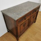 Vintage Frans Dressoir Commode, Ladekast Badkamermeubel Met Marmer Blad 114 thumbnail 12