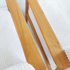 2 Vintage Fauteuils Crème Japandi Stijl Ribstof Nieuw Oak thumbnail 6