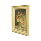 Bloemen In Vaas Stilleven Schilderij Olie Op Doek Ingelijst Gesigneerd thumbnail 12