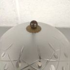 Houten Plafondlamp Met Geslepen Glas thumbnail 4
