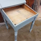 Leuke Brocante Schrijftafel, Bureautje, Lessenaar. thumbnail 6