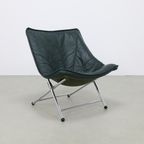 Foldable Lounge Chair In Leather By Teun Van Zanten For Molinari, 1970S thumbnail 2