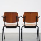 Set Van 4 Karaktervolle Vintage Jaren ’60 Dutch Design Marko School/Eetkamerstoelen Met Armleuningen thumbnail 5