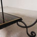 Vintage Salontafel Met 2 Glazen Bladen Met 50s Print thumbnail 16