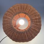 Rotan Bolvormige Vloerlamp / Tafellamp. Duitsland 1980'S thumbnail 7