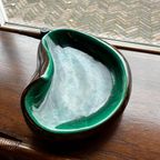 Mid Century Modern Franse Groen Keramiek Schaal Vintage thumbnail 6