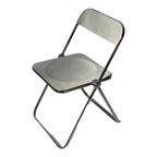Giancarlo Piretti - Plia Lucite Folding Chair By Castelli - White Seat / Chrome Frame thumbnail 4