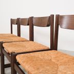 Mid-century Wengé Eetkamerstoelen Met Rotan Zitting - Set Van 4 thumbnail 5